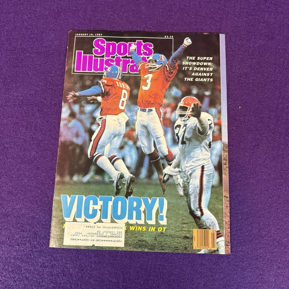 Sports Illustrated 1987 Super Showdown Denver Broncos Vs Giants Magazine Cover